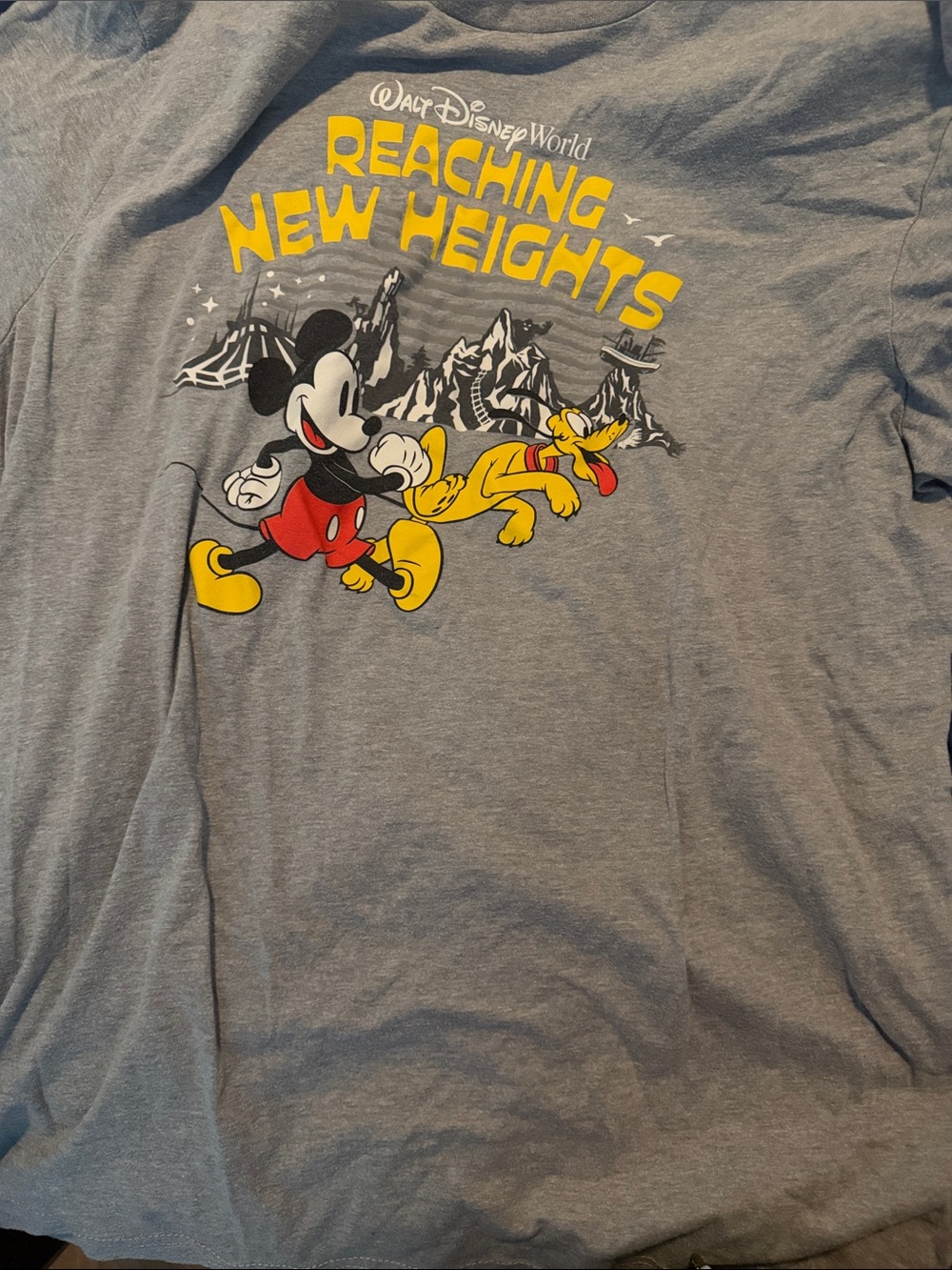 Disney Gray Short-Sleeve Tee with Mickey & Pluto Graphic